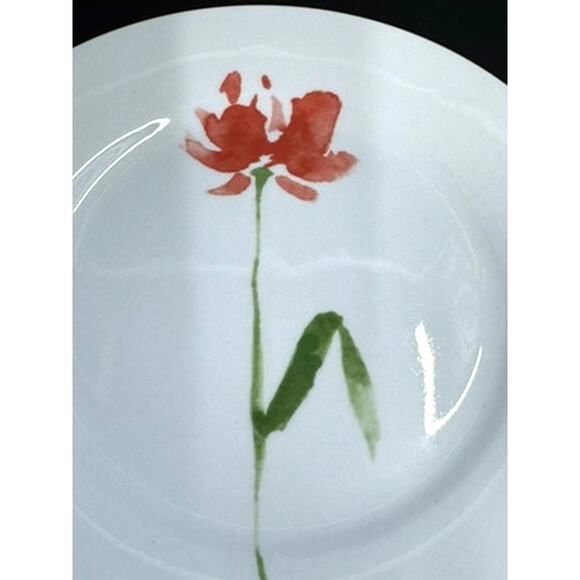 Pier 1 Imports, Dessert Plate, Porcelain, Floral poppy, SOLD SEPARATELY - Picture 2 of 5